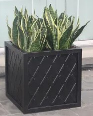 Lattice 24" Large Square Planter Box Outdoor Furniture