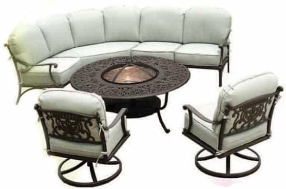 Grand Tuscany 48" Round Wood Fire Pit Patio Furniture