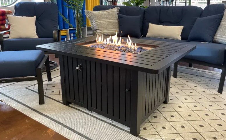 Carlisle 37" x 49" Rectangular Enclosed Gas Fire Pit Table Outdoor Living