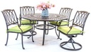 Mayfair 54" Round Inlaid Lazy Susan Table Outdoor Furniture