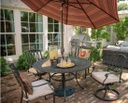 Mayfair 54" Round Inlaid Lazy Susan Table Patio Furniture
