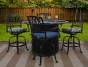 Mayfair 54" Round Counter Height Enclosed Gas Fire Pit Table Outdoor Furniture