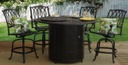 Mayfair 54" Round Counter Height Enclosed Gas Fire Pit Table Patio Furniture