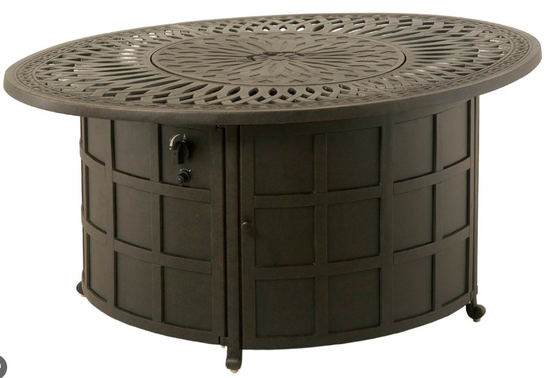 Mayfair 39" x 52" Oval Enclosed Gas Fire Pit Table