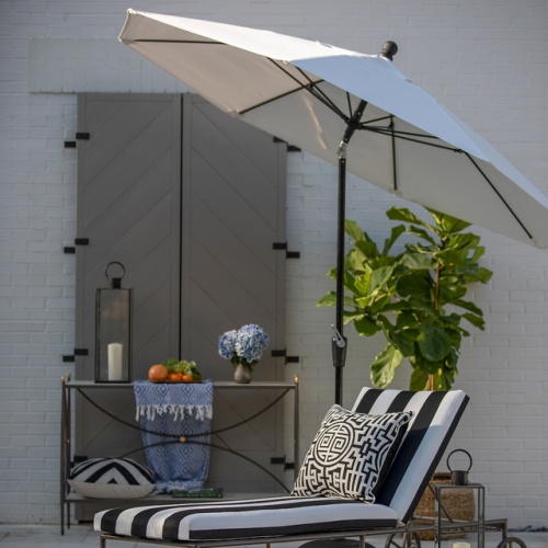 11' Crank Auto-Tilt Umbrella Patio Furniture