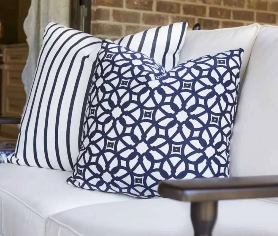 24” Square Throw Pillow with Fiber Down Outdoor Patio Furniture