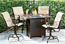 1CM3SQRB-Square Bar-Height Fire Table Base with Round Burner Patio Furniture