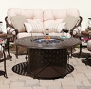 Woodard 4TM348-Round Chat-Height Fire Table Base and Round Burner w/Derby Accents Outdoor Patio Furniture