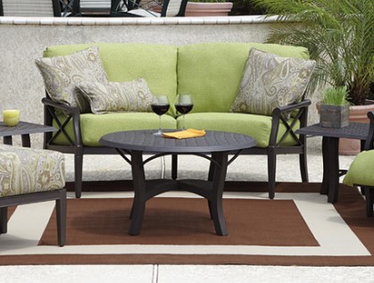 Woodard Andover Replacement Cushions - Crescent Love Seat Outdoor Furniture