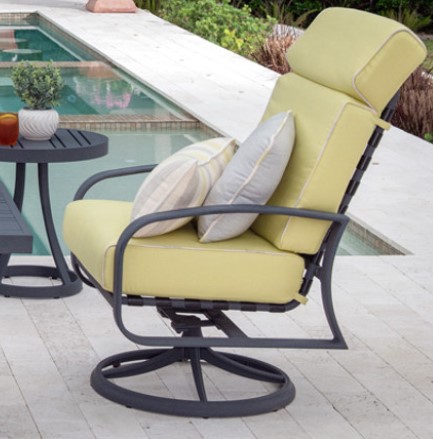 Cayman Isle Replacement Cushions for High Back Swivel Rocking Dining Arm Chair Backyard Outdoor Living