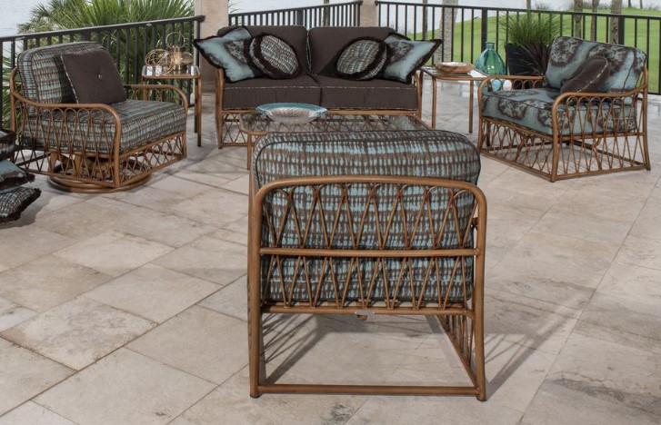 Cane Love Seat Outdoor Patio Furniture