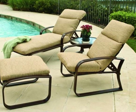 Cayman Isle Cushion Adjustable Chaise Lounge Outdoor Furniture