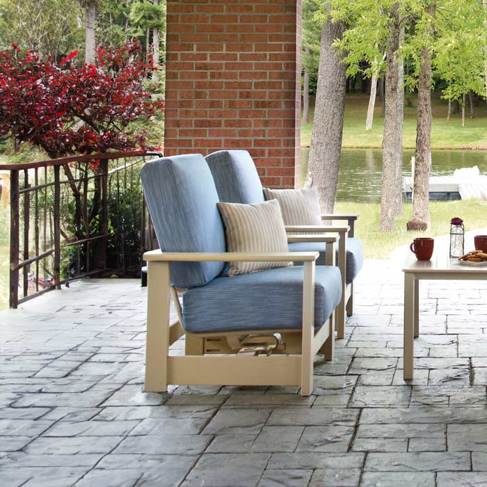 Outdoor Rocking Chair Leeward MGP Cushion Supreme Hidden Motion Swivel Rocker
