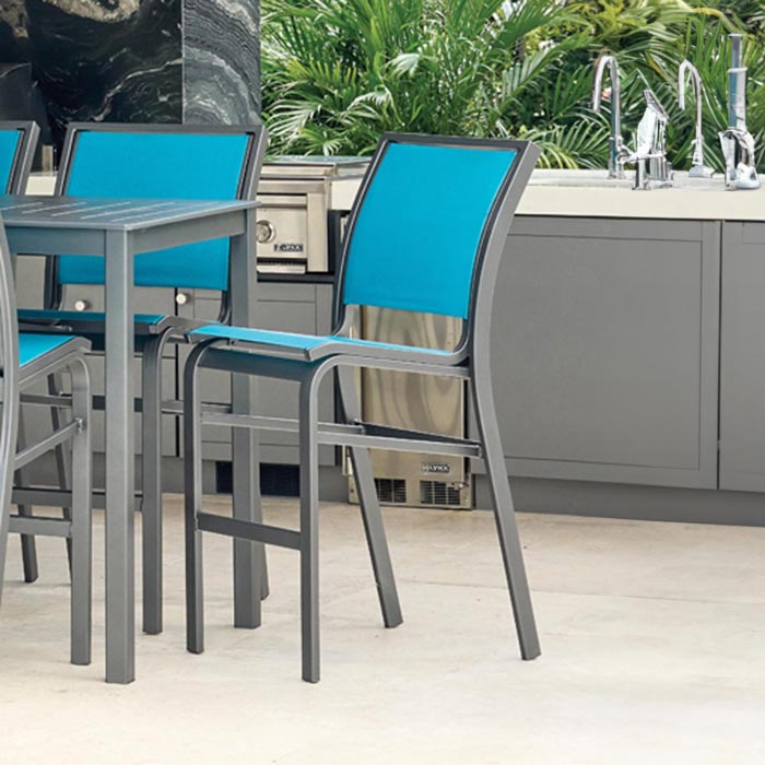 Kendall Sling Stacking Armless Cafe Chair for Patio