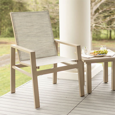 Vida High-Back Sling Dining Outdoor Chair