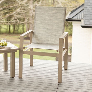 Vida High-Back Sling Outdoor Dining Chair
