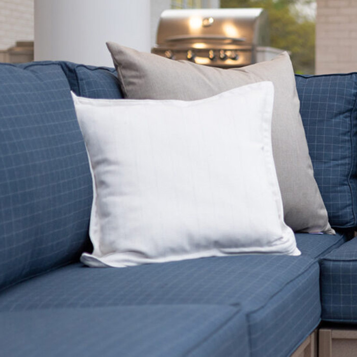 LH 20x20 Flanged Down Feather Patio Throw Pillow