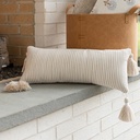 LH 9x22 Tasseled Fiber Outdoor Throw Pillow