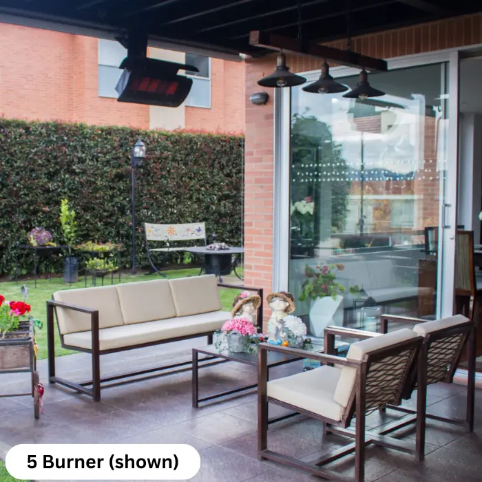 Bromic Tungsten Radiant 5 Burner Gas Heater 43000 BTU