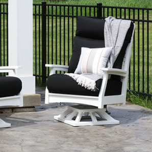 Classic Terrace High Back Swivel Rocker Poly Outdoor Furniture