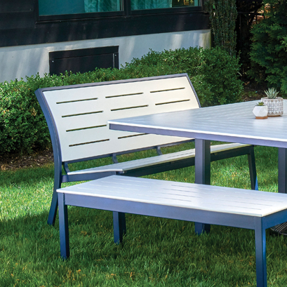 Bazza Bench Stacking 56&quot; Armless Bench Patio Furniture