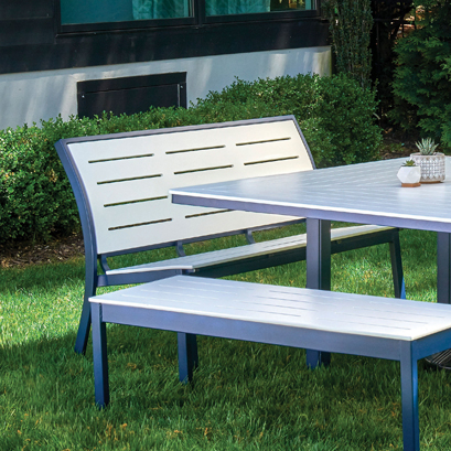 Bazza Bench Stacking 56" Armless Bench Patio Furniture