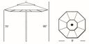 532 - 9' Four Pulley Lift Teak Umbrella Patio Furniture