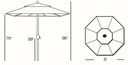 537 - 9' Crank/Rotational Lift Teak Umbrella Patio Furniture