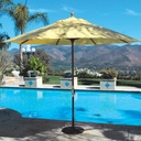 587 -11' Crank Lift Teak Umbrella Patio Furniture