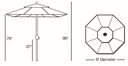 636 - 9' Manual Tilt Aluminum Umbrella Patio Furniture