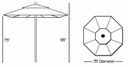 725 - 7.5' Fiberglass Ribs Commercial Umbrella Patio Furniture