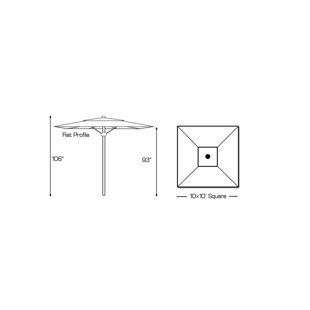 792 - 10' x 10' Deluxe 4 Pulley Commercial Umbrella Outdoor Patio Furniture