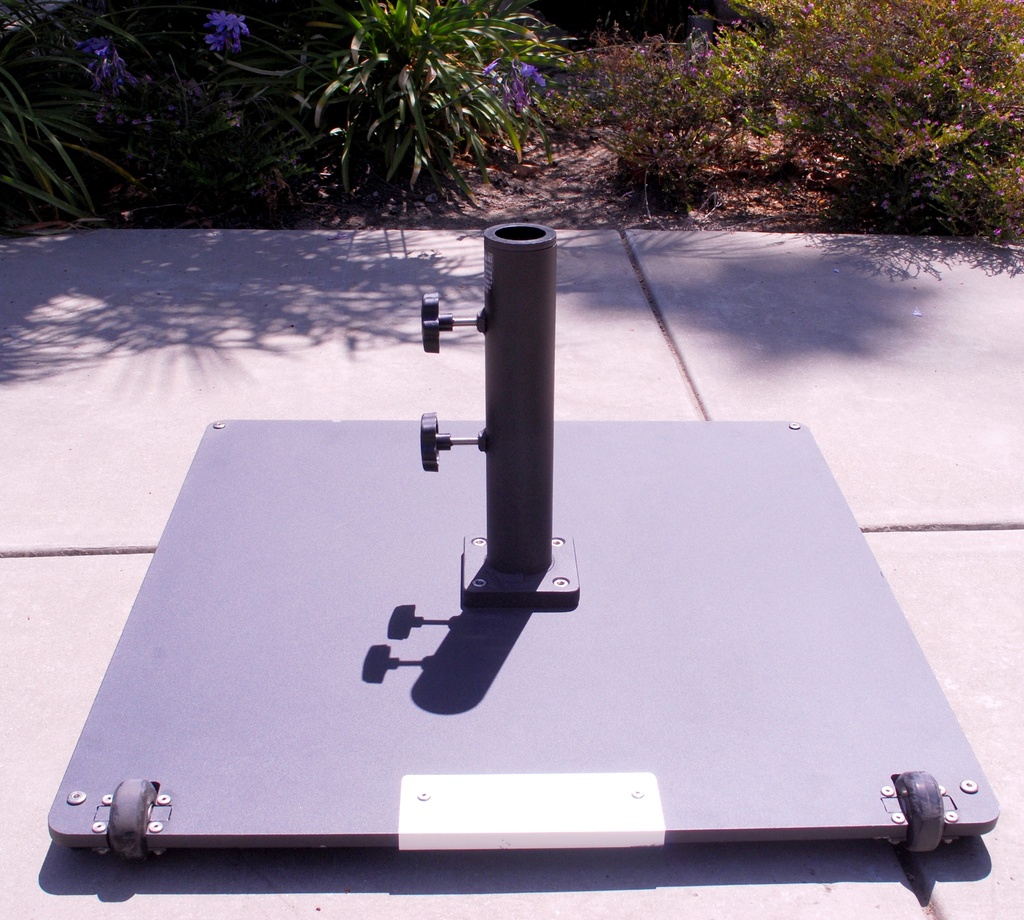 26&quot; x 26&quot; Square Steel Plate Umbrella Base with Wheels