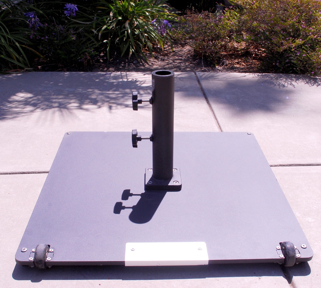 26" x 26" Square Steel Plate Umbrella Base with Wheels