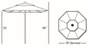 722 - 7.5' Deluxe Single Pole Commercial Umbrella Outdoor Patio Furniture
