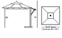 897 - 10' x 10' Easy Tilt, Lift Cantilever Umbrella Outdoor Patio Furniture