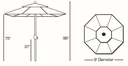 936 - 9' Autotilt Aluminum Umbrella with LED Lights Outdoor Patio Furniture