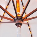 986 - 11' Autotilt Aluminum Umbrella with LED Lights Outdoor Patio Furniture