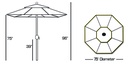 727 - 7.5' Deluxe Autotilt Aluminum Umbrella