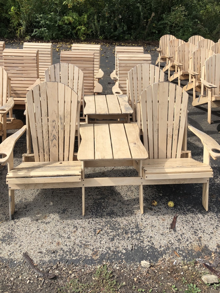 Big Boy Wood Side-by-Side Adirondack Chairs