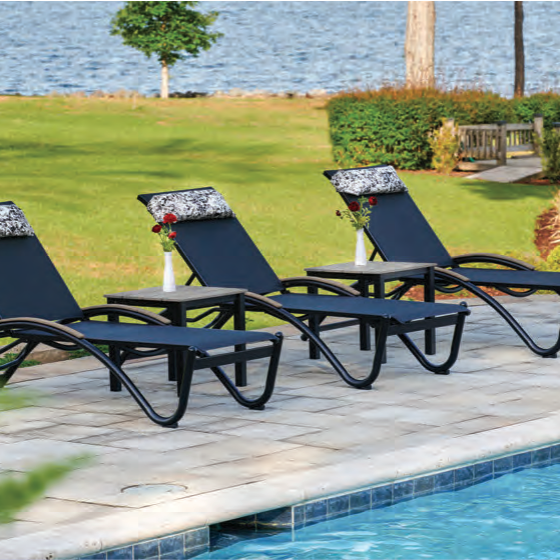 Gardenella Sling Four-Position Stacking Chaise