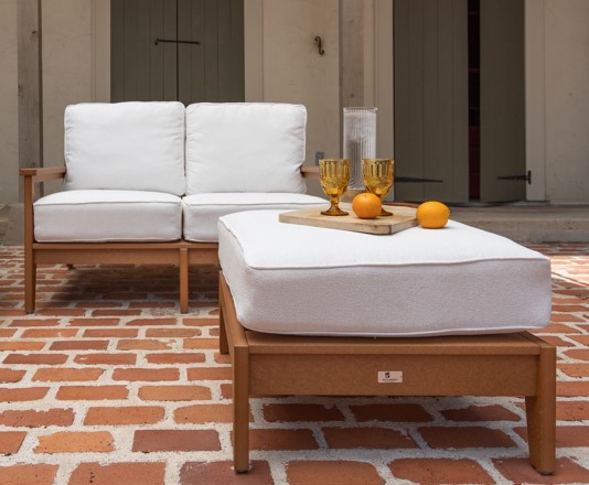 Berlin Gardens Mayhew Ottoman Poly Patio Furniture