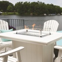 Berlin Garden Donoma 12&quot; x 42&quot; Rectangular Glass Wind Guard Outdoor Patio Furniture