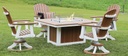 Donoma 44" Round Fire Bar Table Poly Patio Furniture