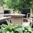 Donoma 44" Round Fire Bar Table Poly Patio Furniture