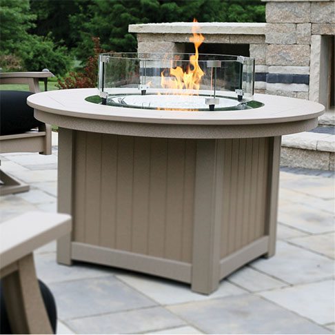 Donoma 44" Round Fire Pit Poly Patio Furniture