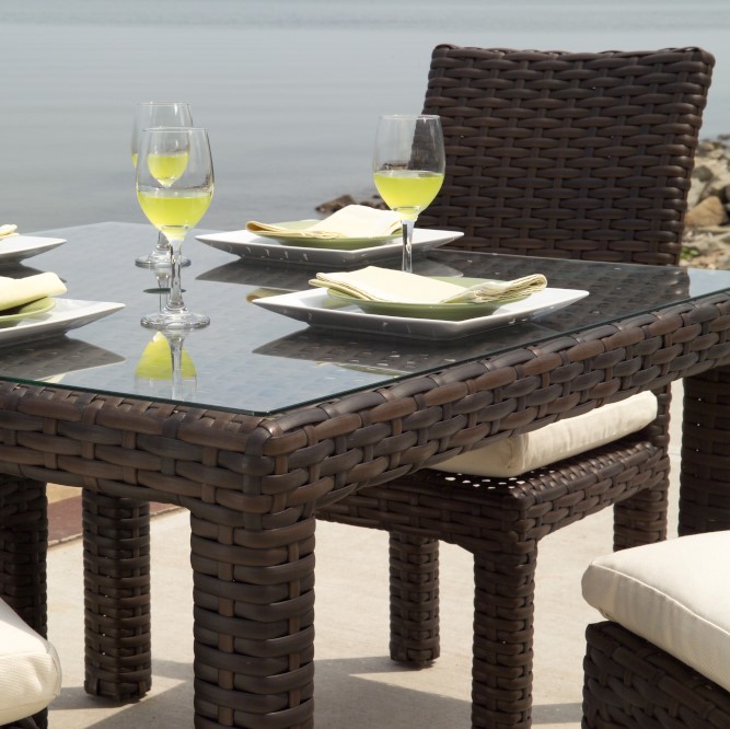 Contempo 42" Square Umbrella Dining Table