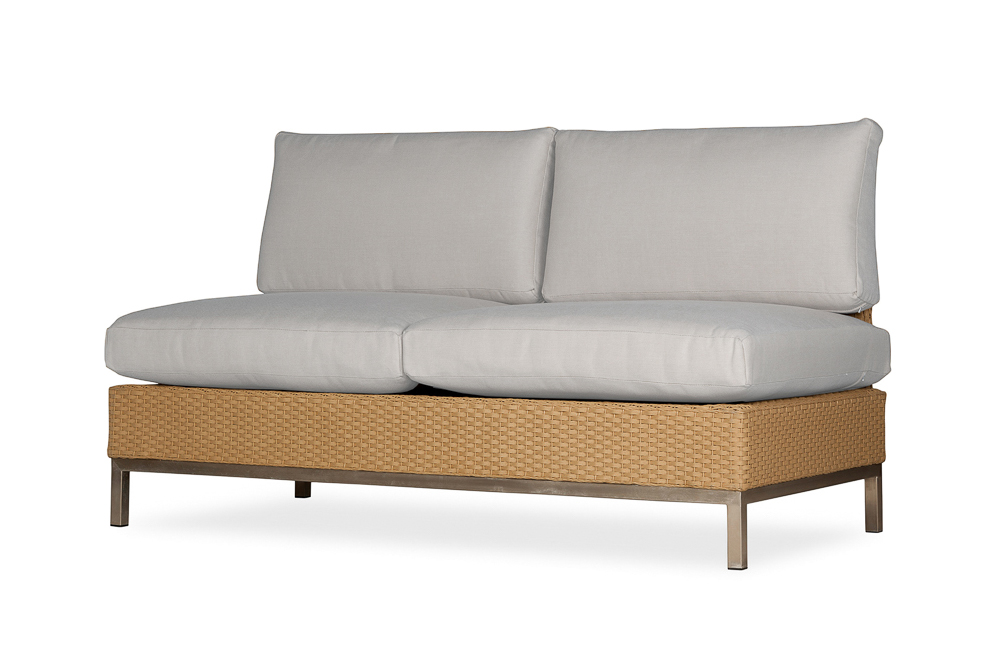 Elements Armless Settee with Loom Back