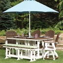 Garden Classic 33" x 66" Rectangular Table Bar Height Poly Patio Furniture