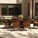 Grand Traverse 84" Oval Umbrella Dining Table